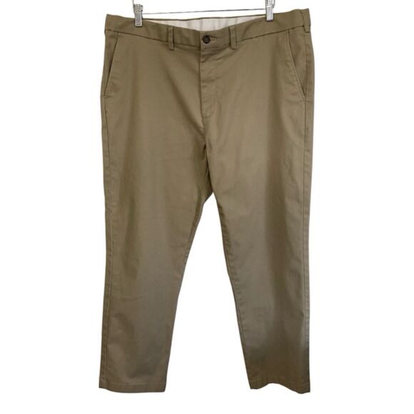 George Other - George Men's 40x30 (Fit-40x29) Khaki Beige Pants, Flat Front, Stretch